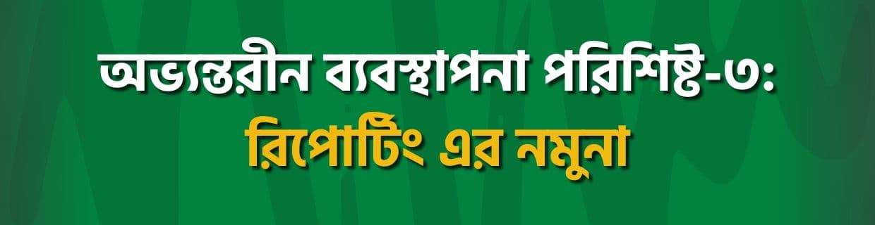 অভ্যন্তরীন ব্যবস্থাপনা পরিশিষ্ট ৩: রিপোর্টিং এর নমুনা