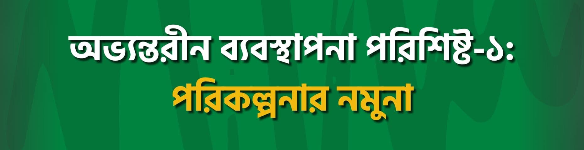 অভ্যন্তরীন ব্যবস্থাপনা পরিশিষ্ট-১: পরিকল্পনার নমুনা 